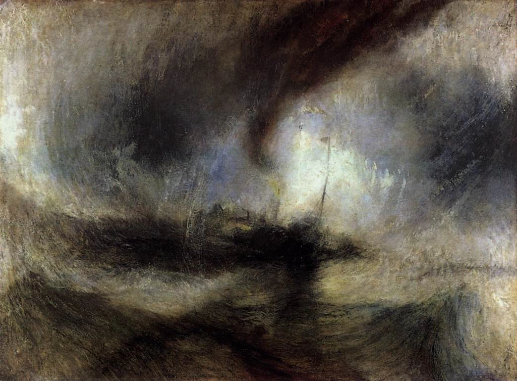 Tempesta di neve, battello a vapore al largo di una foce del porto, 1842 - Tate Gallery, London